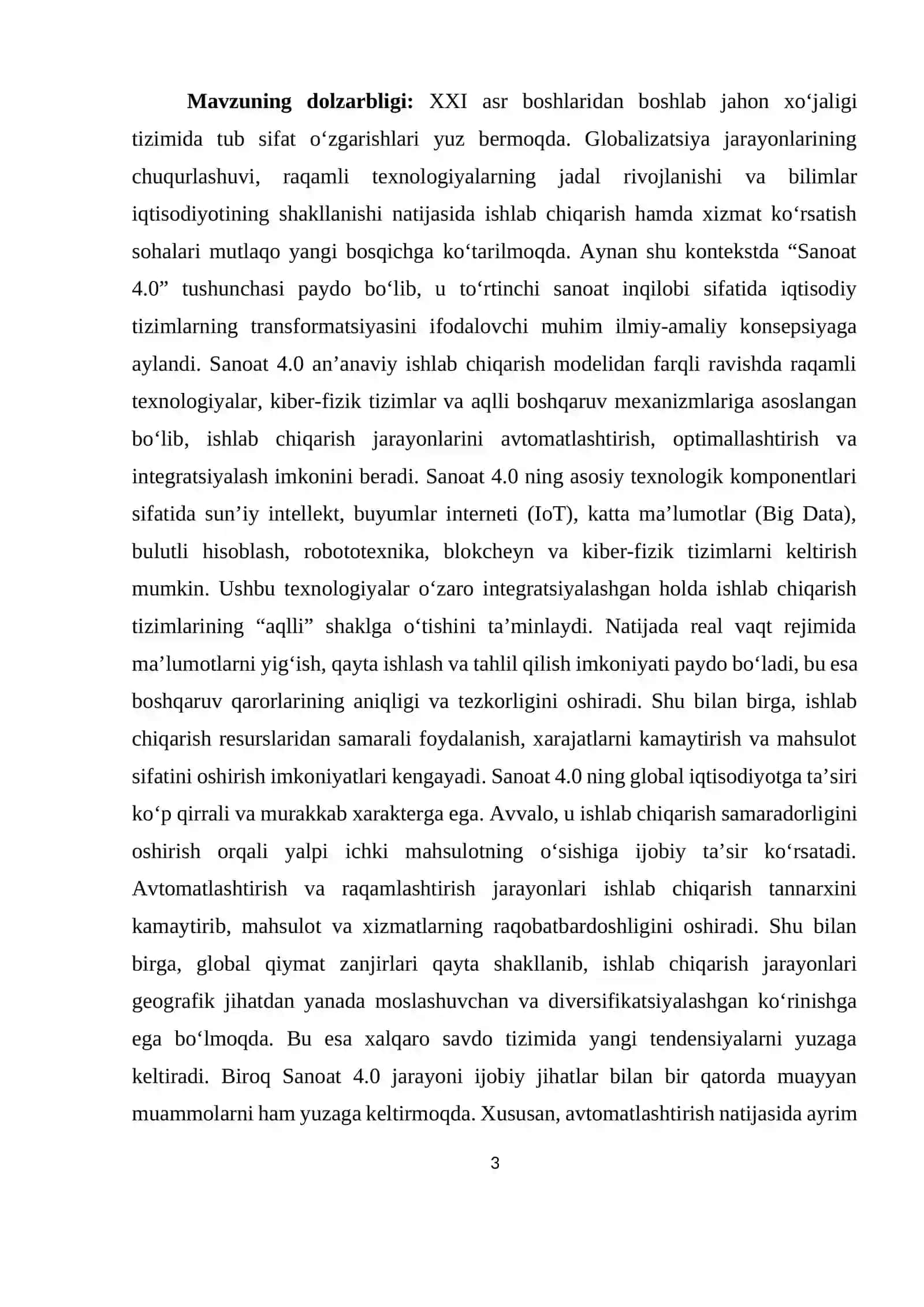 SANOAT 4.0 TEXNOLOGIYALARINING GLOBAL IQTISODIYOTGA TA’SIRI 3