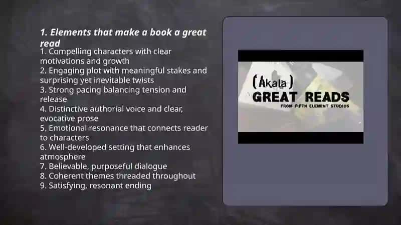 Elements that make a book a great read 3
