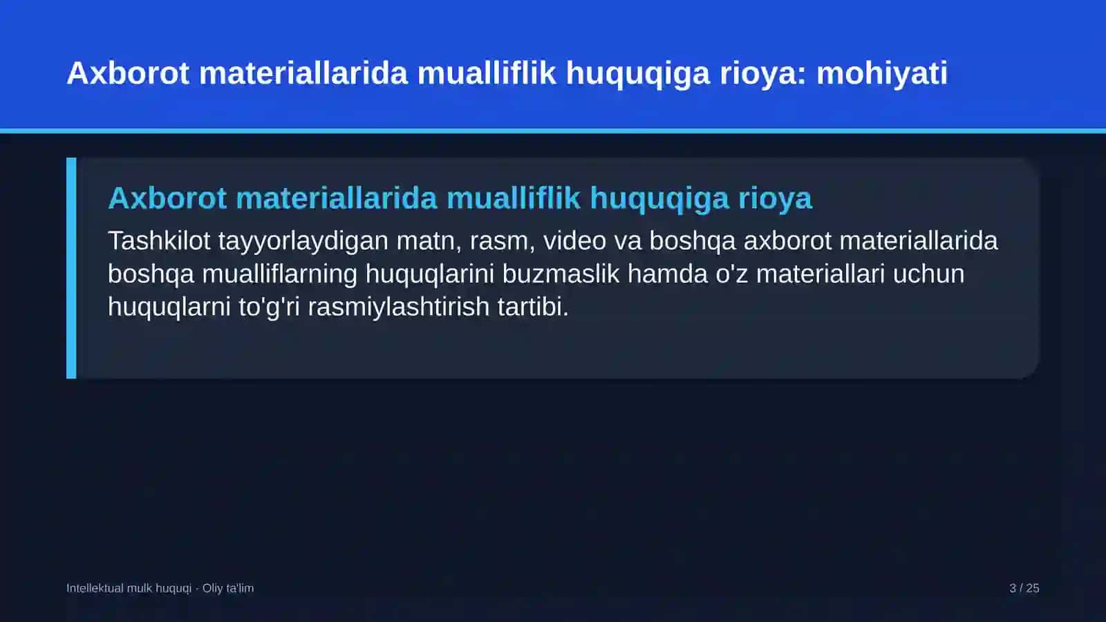 qozonxonalarda axborot materiallarida mualliflik huquqiga rioya qilish 3833 3