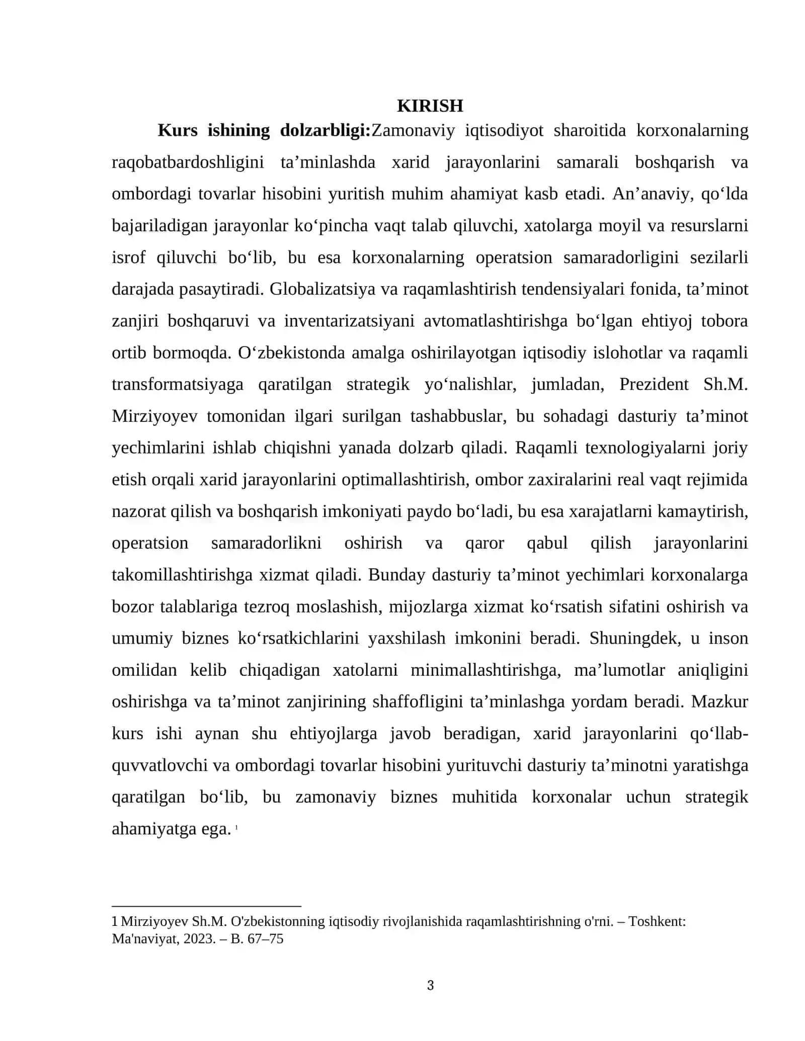 XARID JAROYONLARINI QOLLAB QUVATLASH HAMDA OMBORDAGI TOVARLAR HISOBINI YURUTISH DASTURINI YARATISH 3