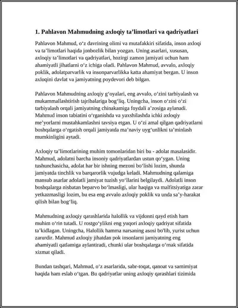 PAHLAVON MAHMUDNING IJTIMOIY VA AXLOQIY VA INSON HAQIDAGI QARASHLARI 3