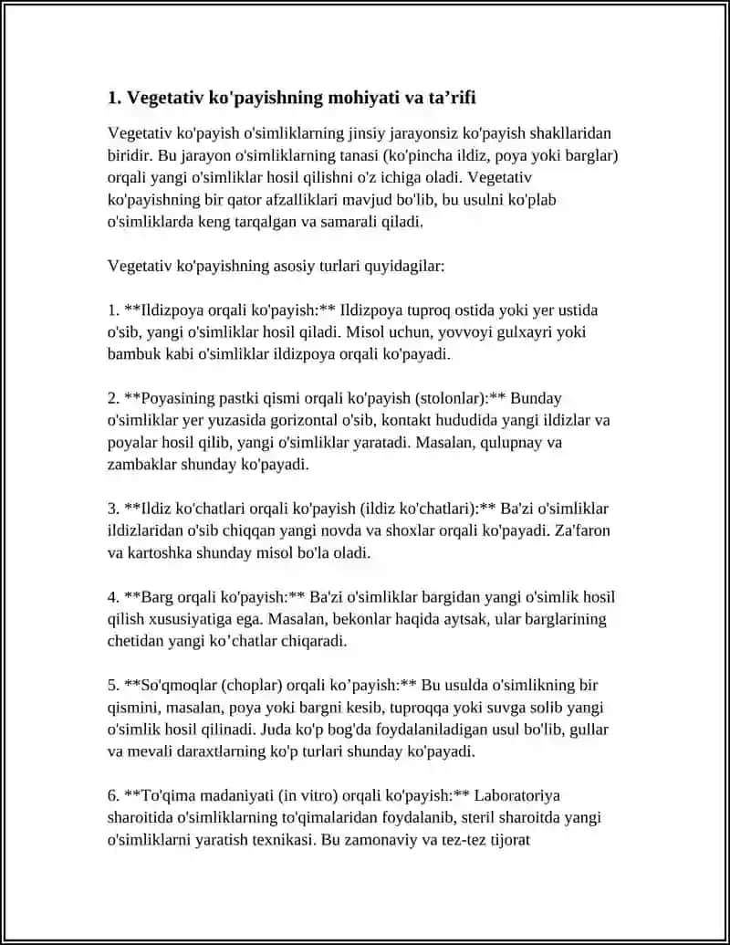 Vegetativ Ko'payishning Mohiyati va Uning Ahamiyati 3