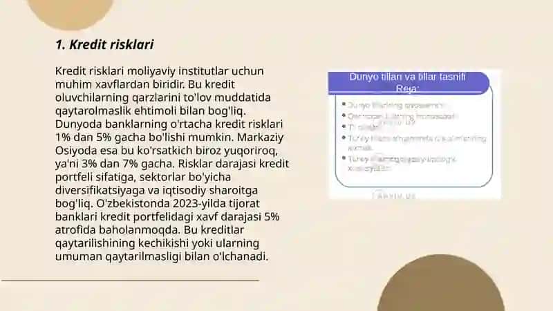 Tijorat banklarini faoliyatidagi risklarni turlari va tasnifi 3