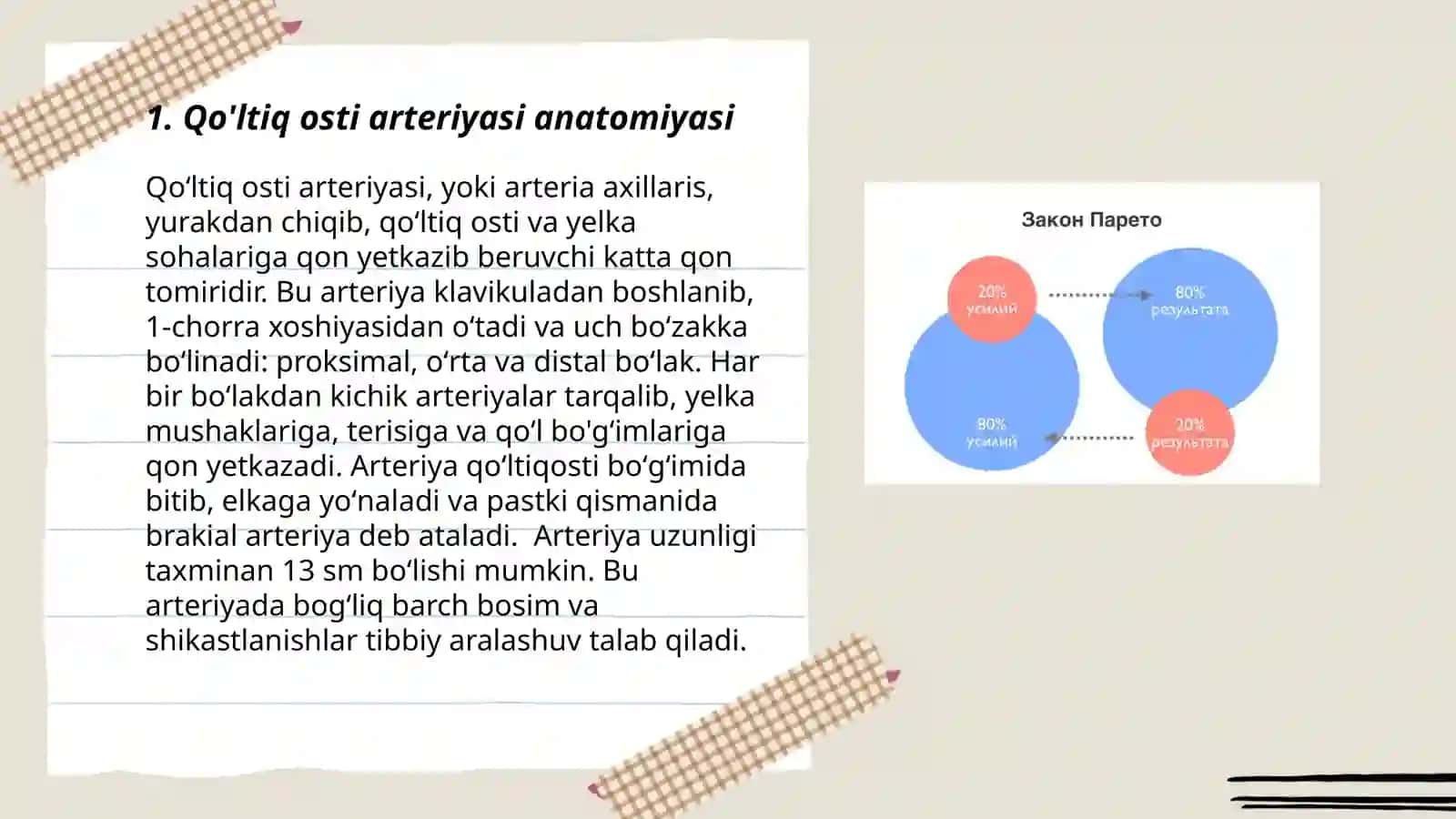 Qo'ltiq osti arteryasi ochish va bog'lash texnikasi 3