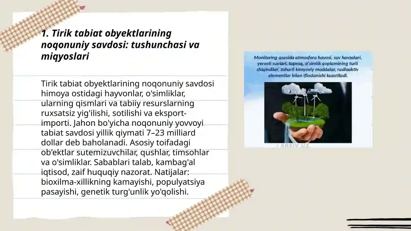 Tirik tabiat obyektlarining noqonuniy savdosi va uning bioxilmaxillikning qisqarishiga ta'siri 3