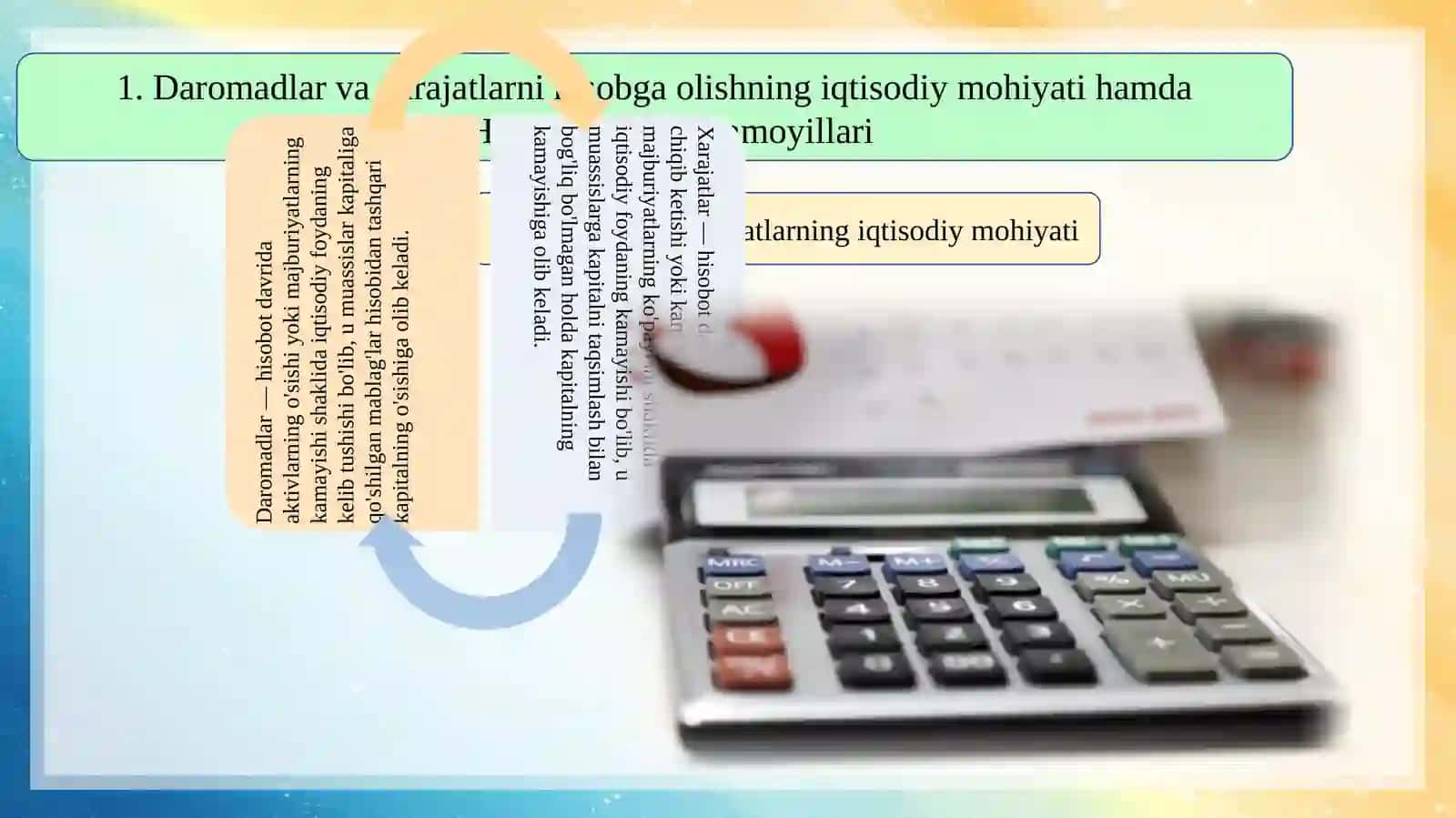 Daromadlar va xarajatlarni MHXS talablariga muvofiq hisobga olish 3