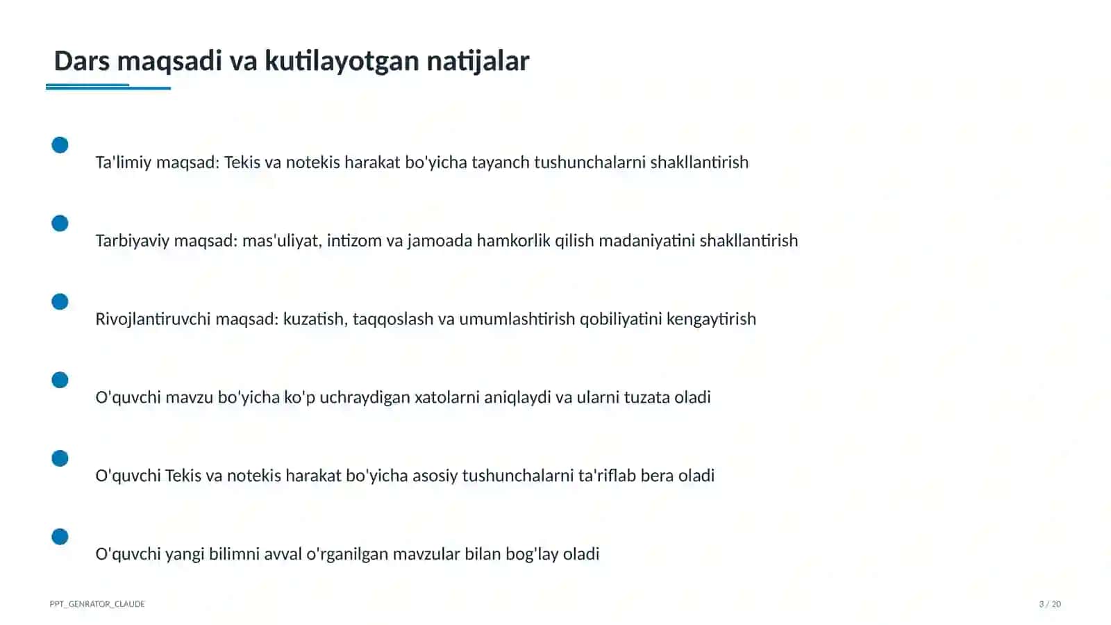Tekis va notekis harakat (7-sinf) 3