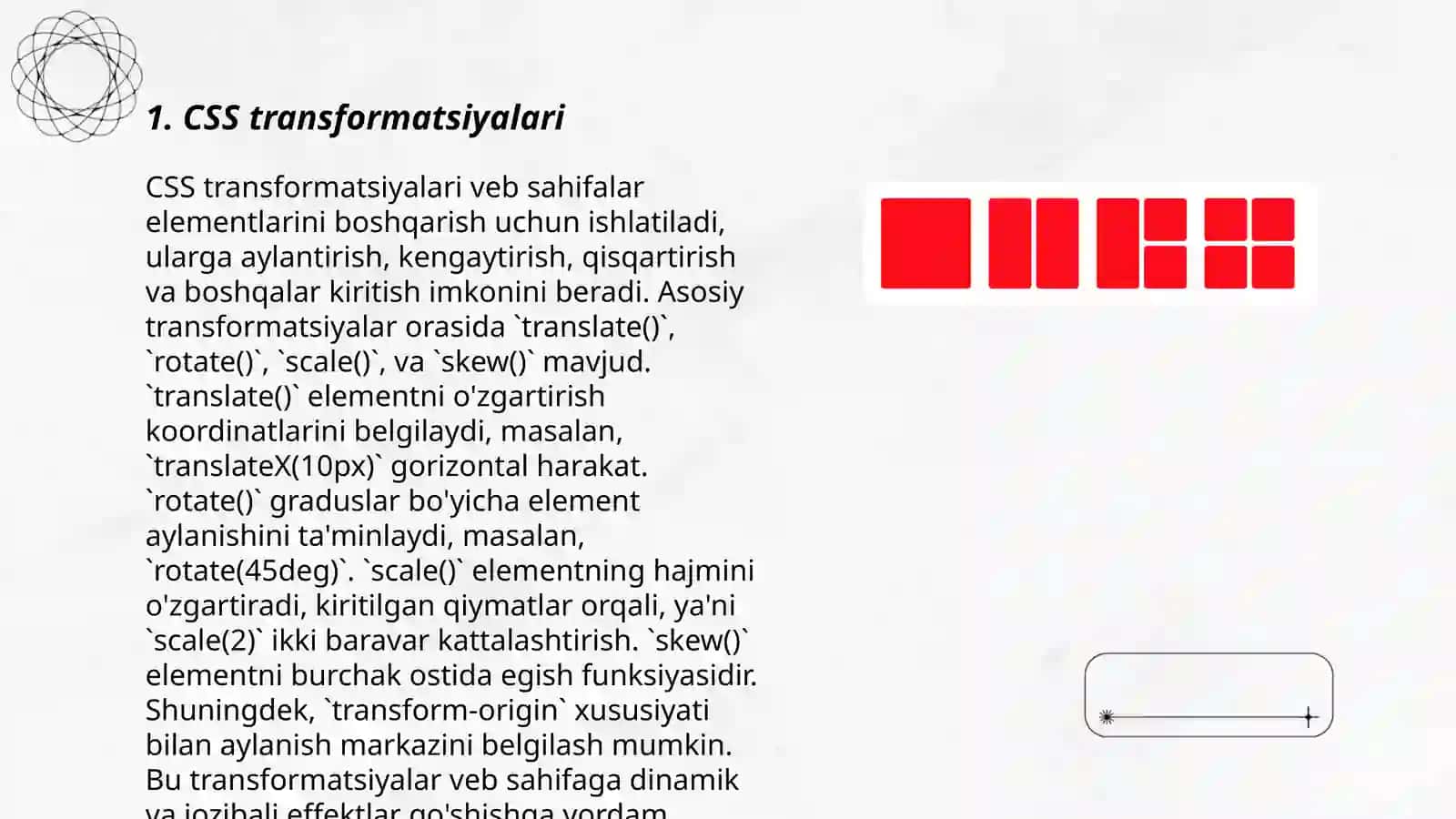 CSS da animatsiya yaratish usullari 3