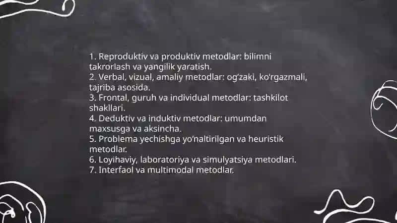 O‘qitish metodikalarining klassifikatsiyasi 3