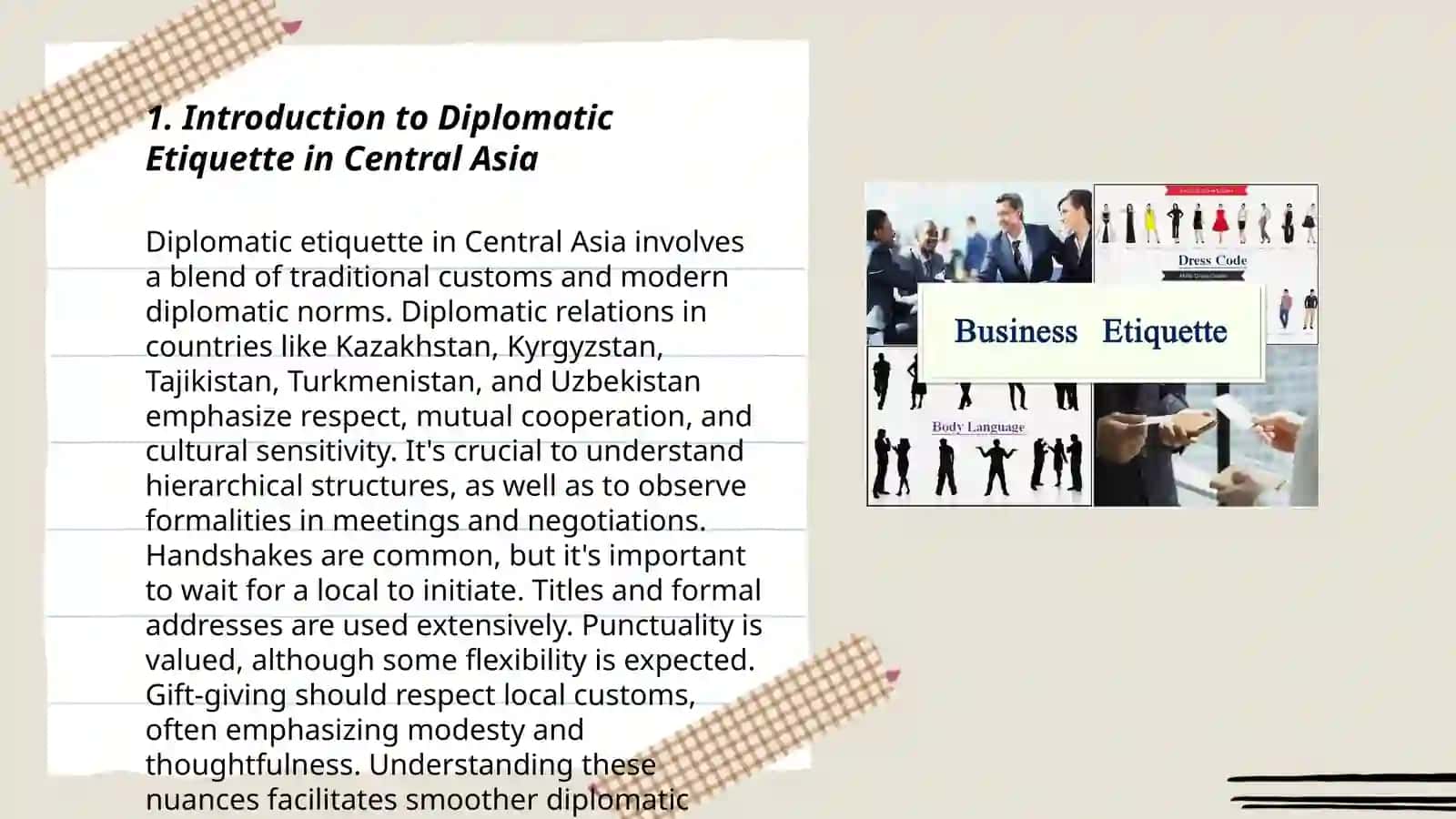 Diplomatic and business etiquette of Central Asian countries 3