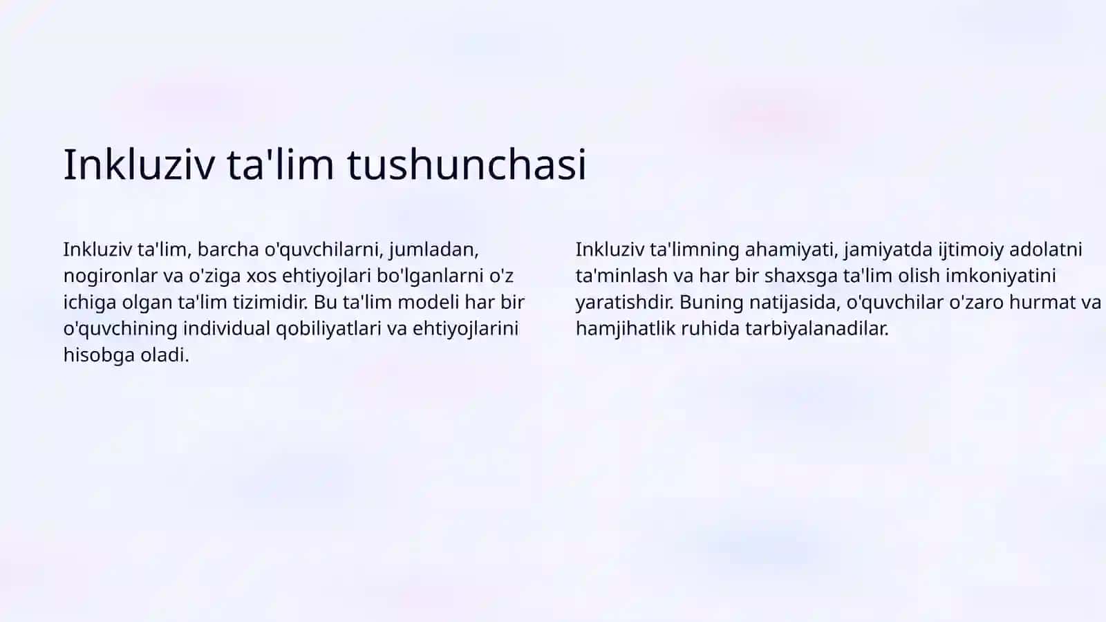 Inkluziv talim kursining predmeti obekti tamoyillari maqsad va vazifalari 3