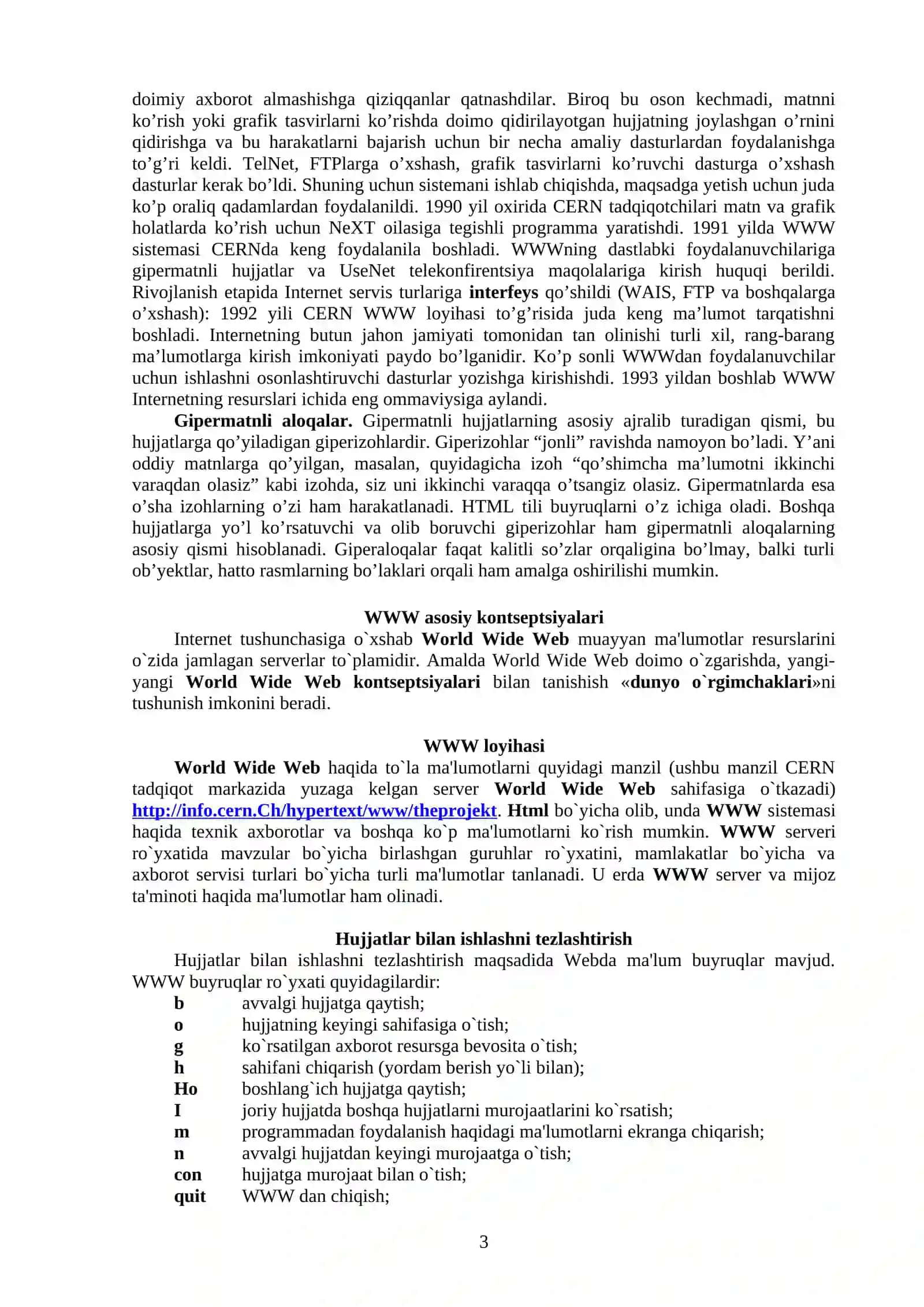WWW - Internet ning ommabop xizmat turi 3