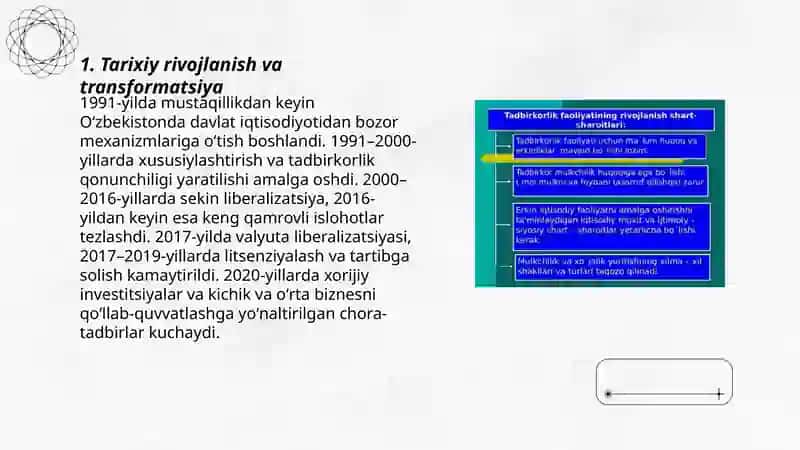 Oʻzbekistonda tadbirkorlikni rivojlantirish xususiyatlari 3