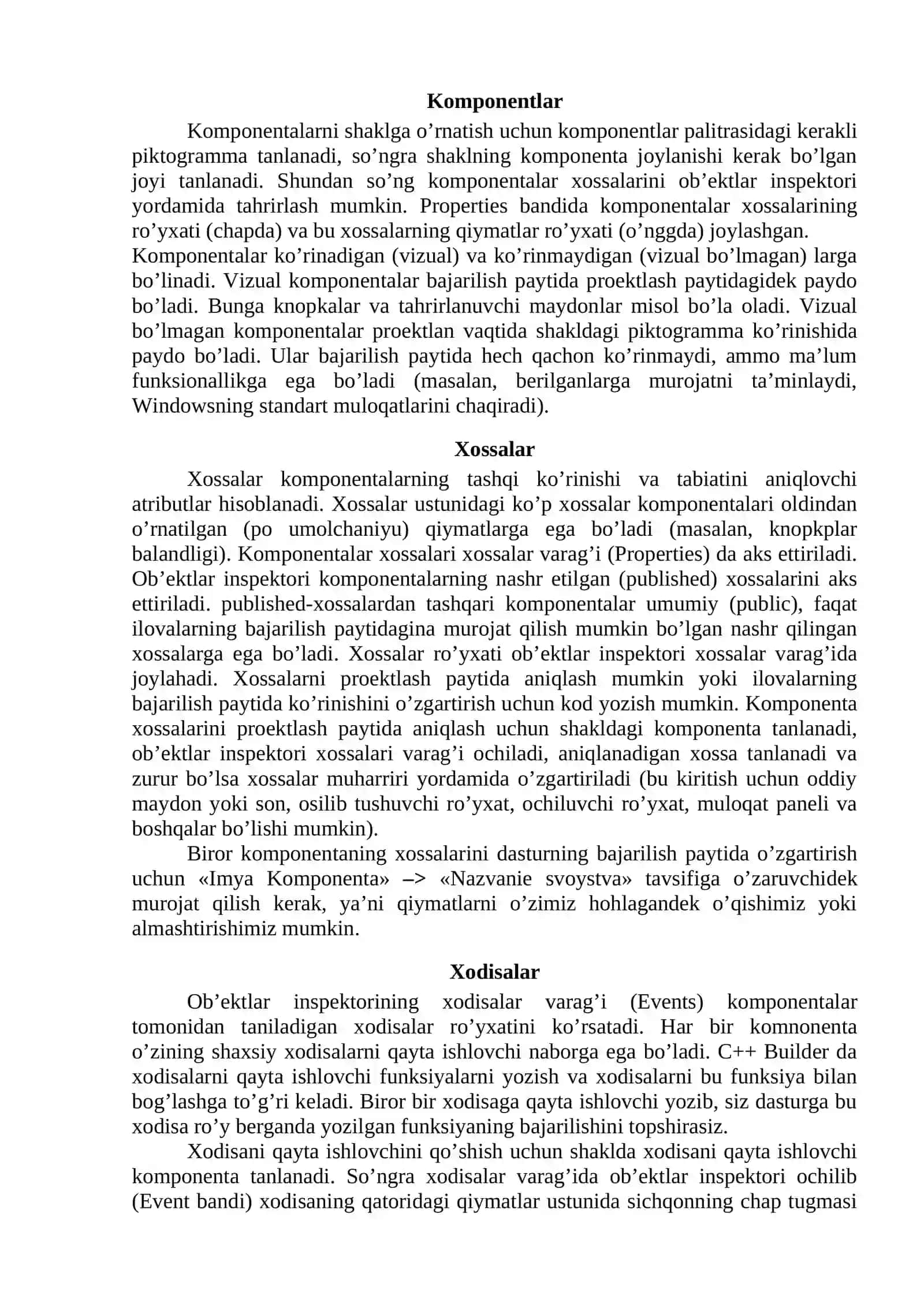 Borland C++ builderda ko'p formal ilovalar yaratish 3