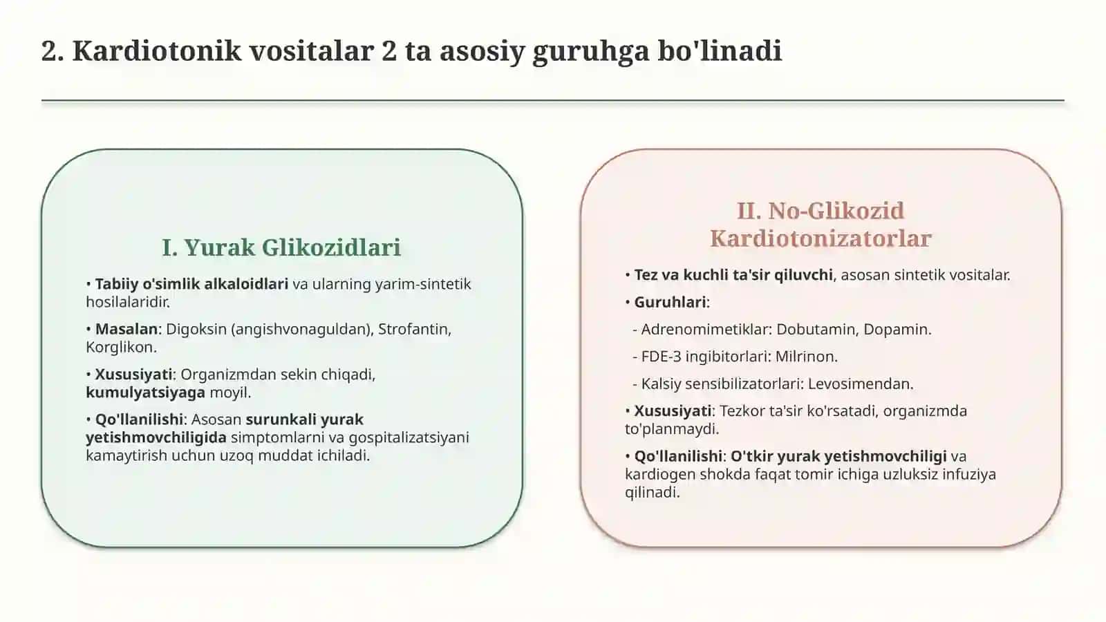 O‘tkir va surunkali yurak yetishmovchiligida kardiotonik vositalar | 15 slayd 3