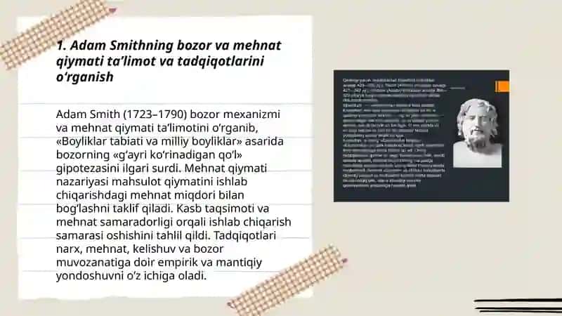 Buyuk iqtisodchi olimlar taʼlimot va tadqiqotlarini oʻrganish 3