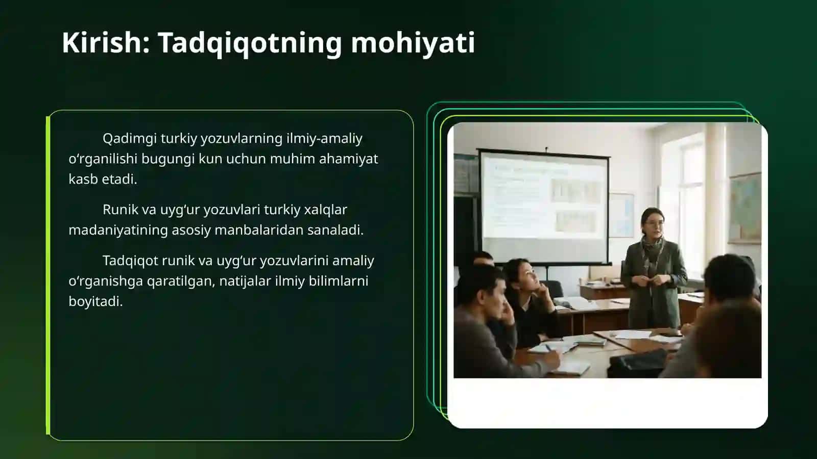 Qadimgi turkiy runik va uyğur yozuvi belgilarini amaliy tanish va yozish 3