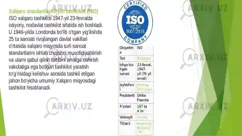 METRALOGIYA STANDARTLASHTIRISH VA SERTFIKATLASHNING TARIXI 3