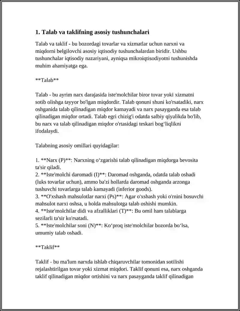 TALAB VA TAKLIF OʻZARO BOGʻLIQLIGI 3