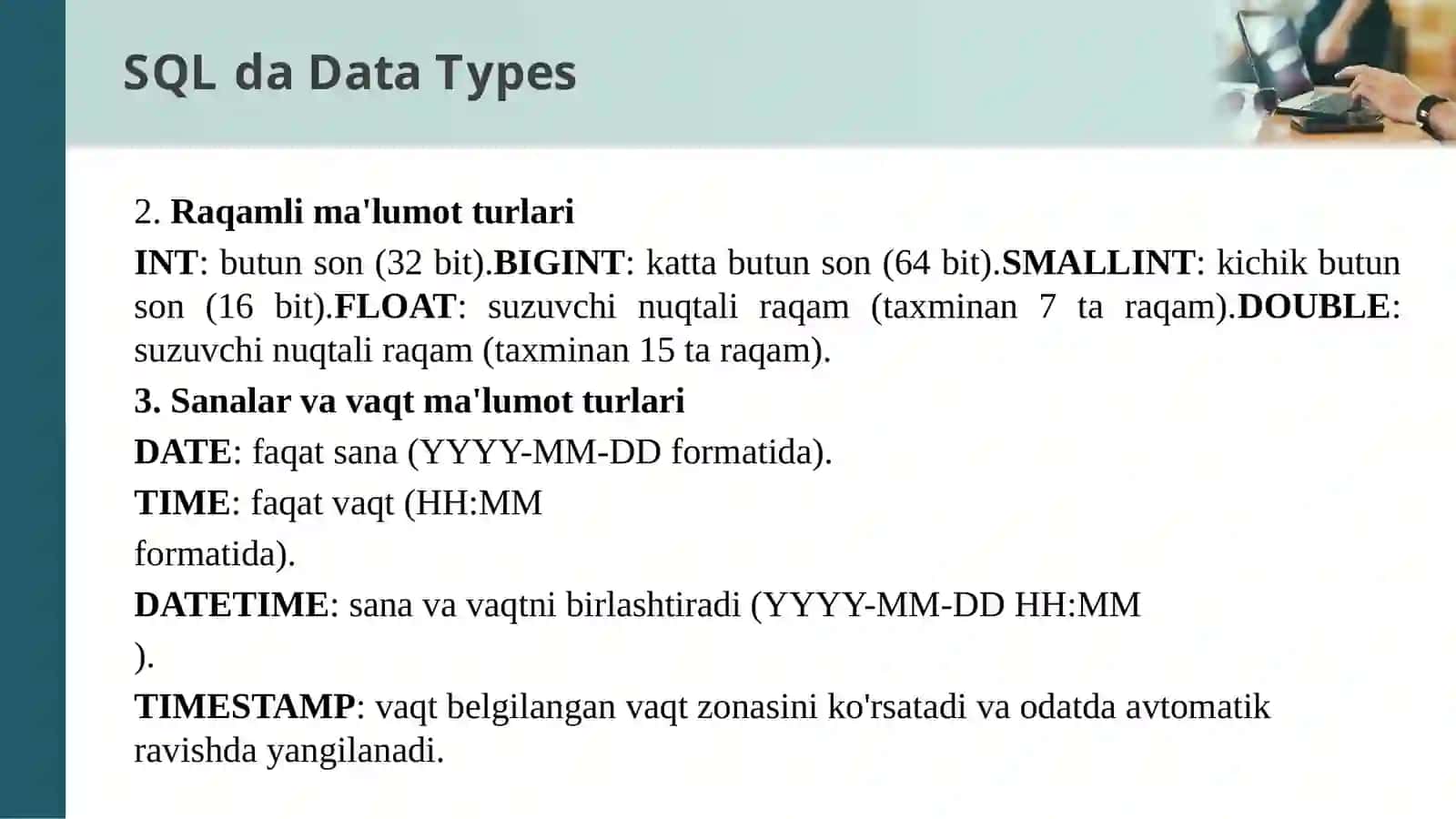 SQLdaDataTypes 3