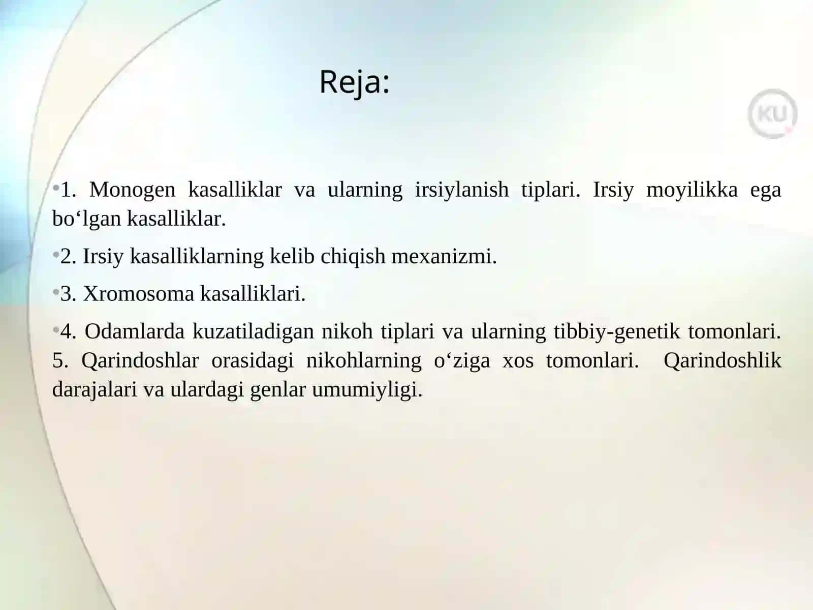 Irsiy kasallikning tasnifi (gen, xromosoma, genom kasalliklari) 3