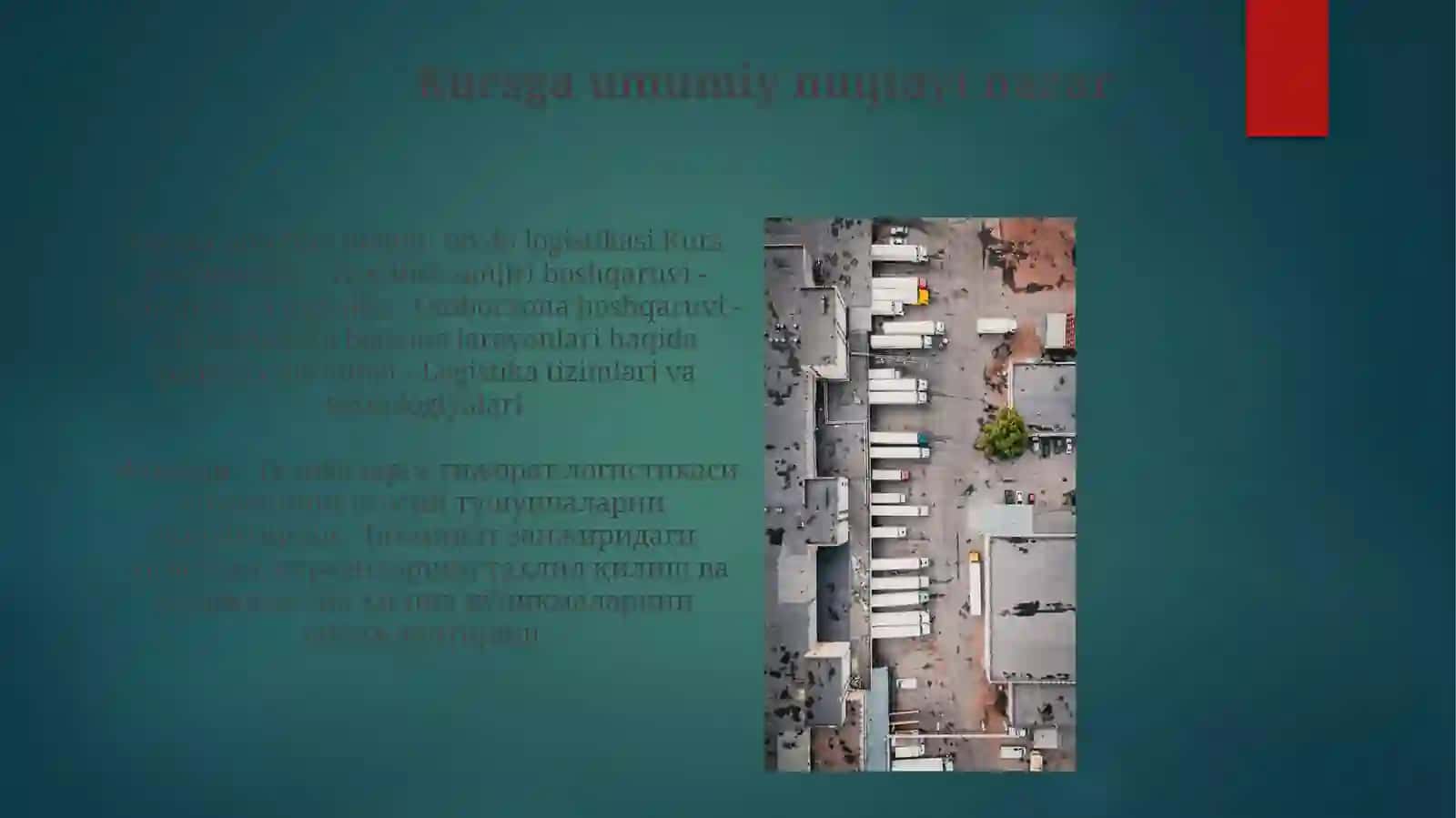 Tijorat Logistikasi Kursi 3