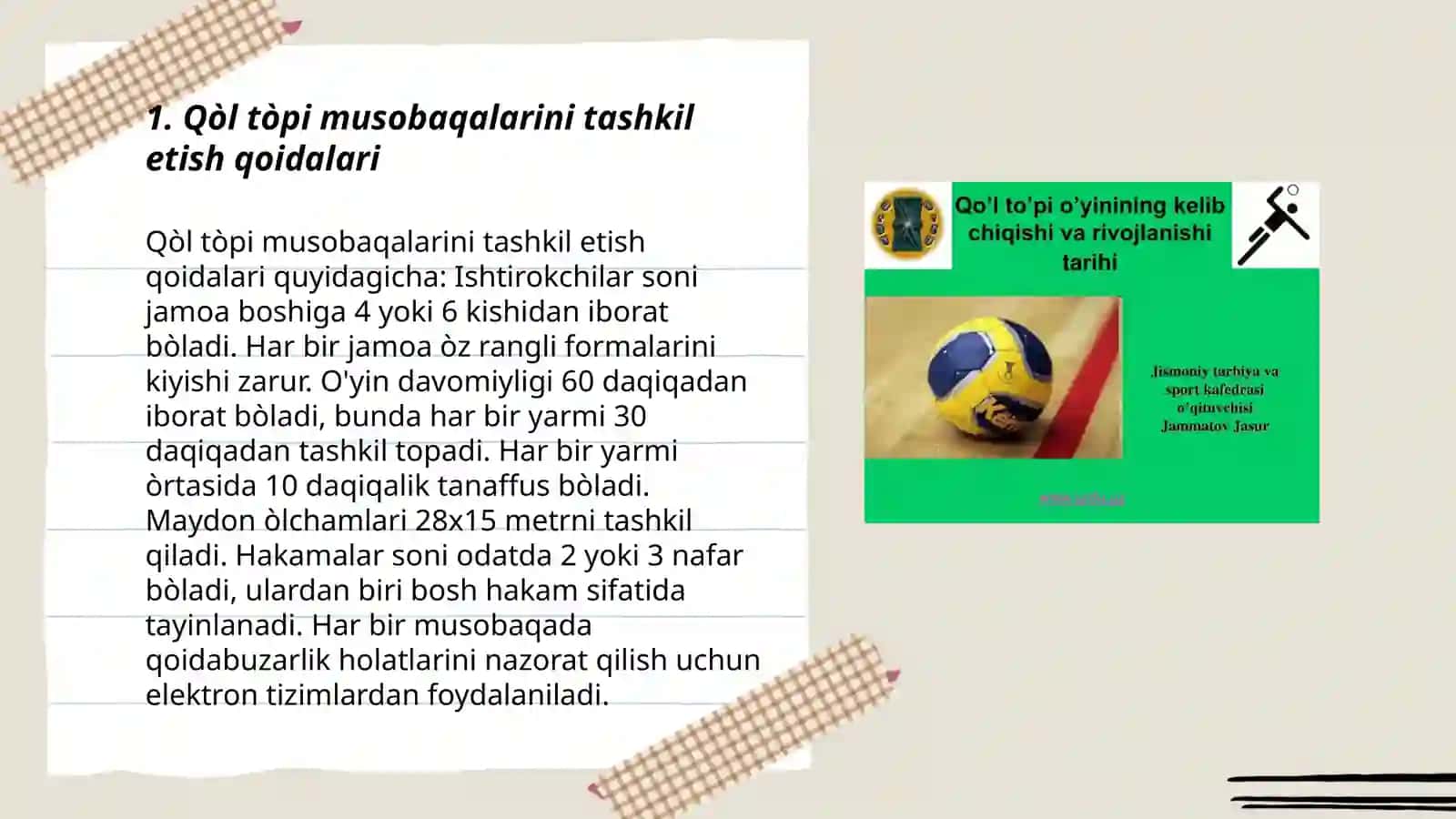 Qòl tòpi bòyicha musobaqalarni òtkazish usullari va hakamlik qilish 3