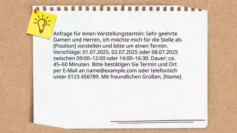 Termin für eine Vorstellungen 3