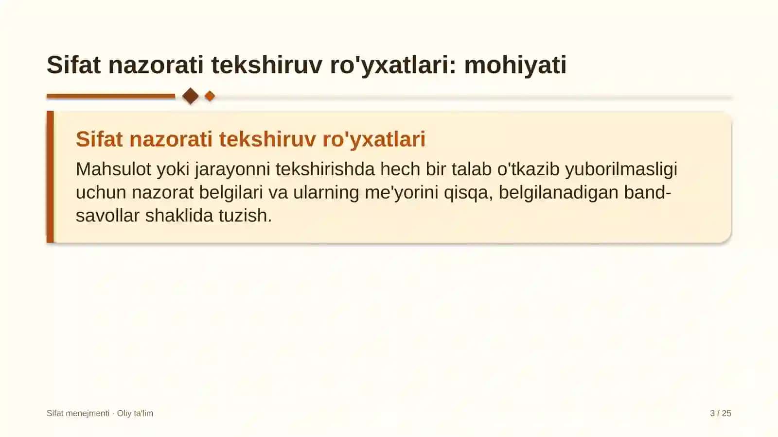 parrandachilik fabrikalarida sifat nazorati tekshiruv ro'yxatlarini ishlab chiqish 2905 3
