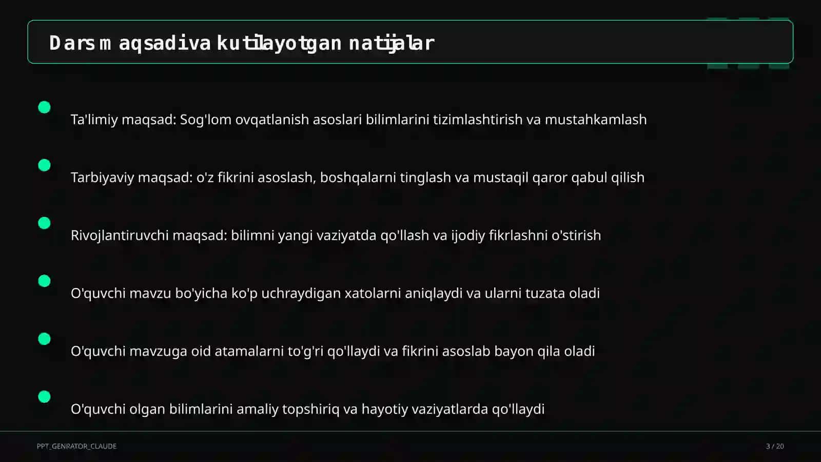 Sog'lom ovqatlanish asoslari (3-sinf) 3