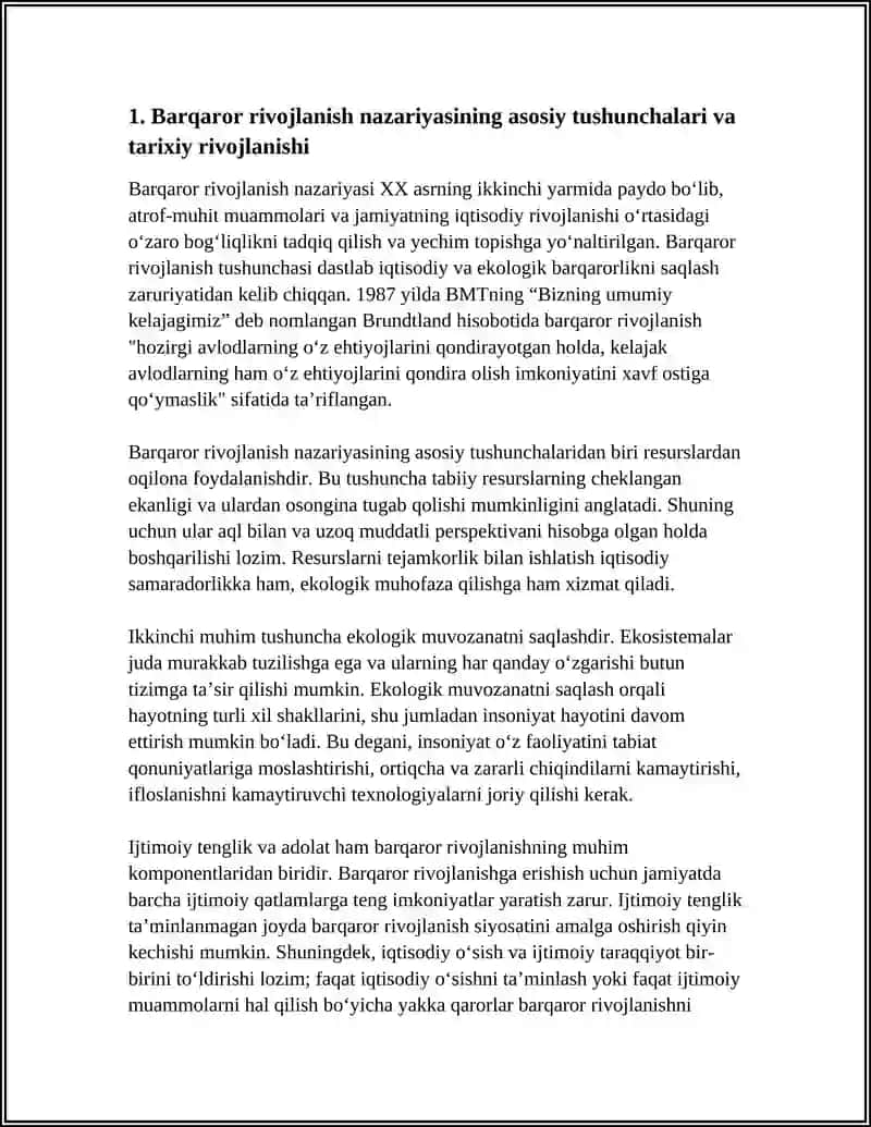 BARQAROR RIVOJLANISH NAZARIY ASOSLAR VA EKOLOGIK TAMOYILLARI 3