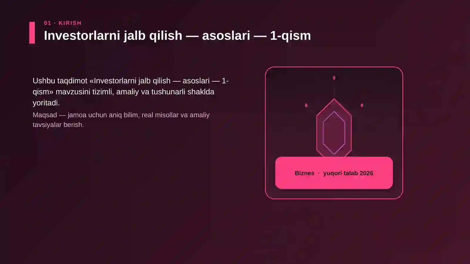 Investorlarni jalb qilish — asoslari — 1-qism 3