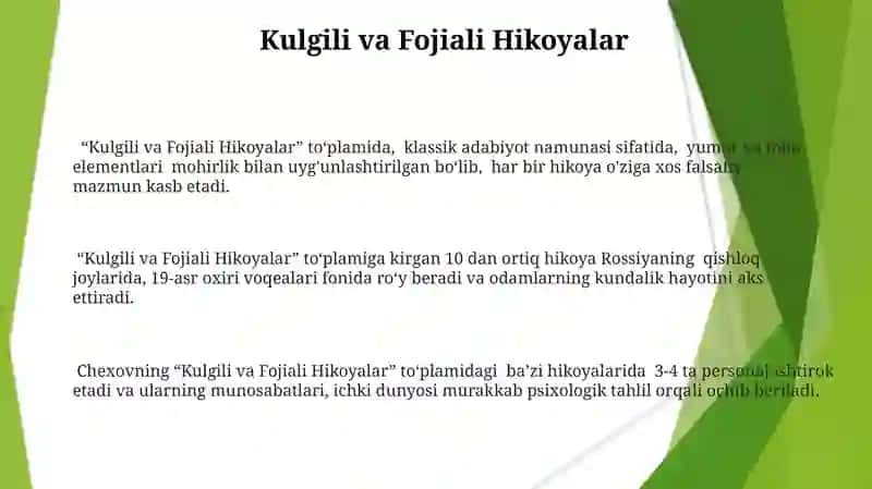 Kulgili va Fojiali Hikoyalar 3