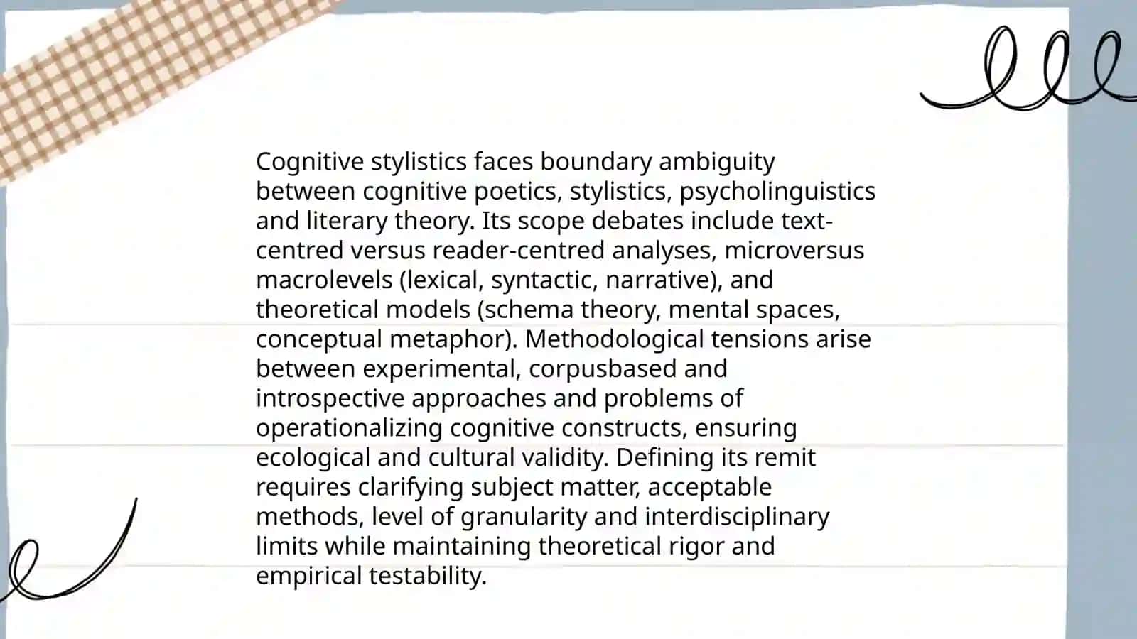 The major problems of cognitive stylistics 3