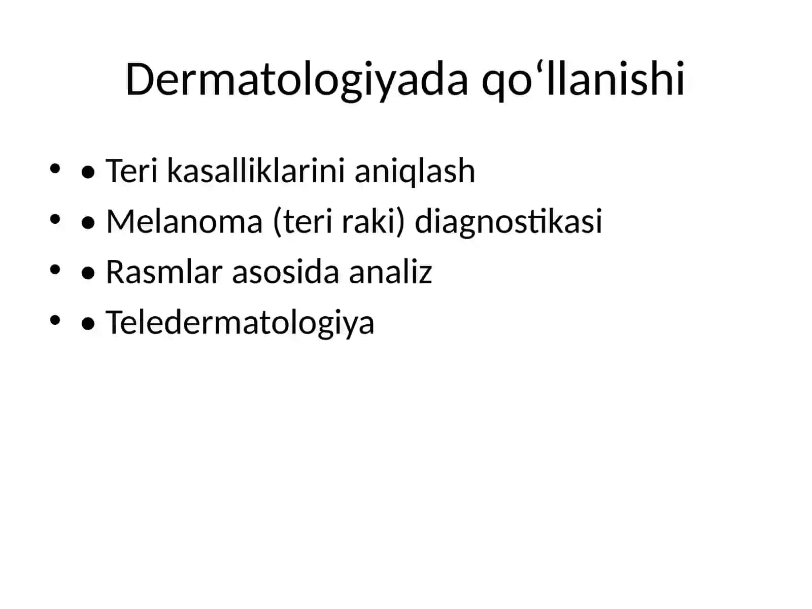 Dermatologiyada Sun’iy Intellekt 3