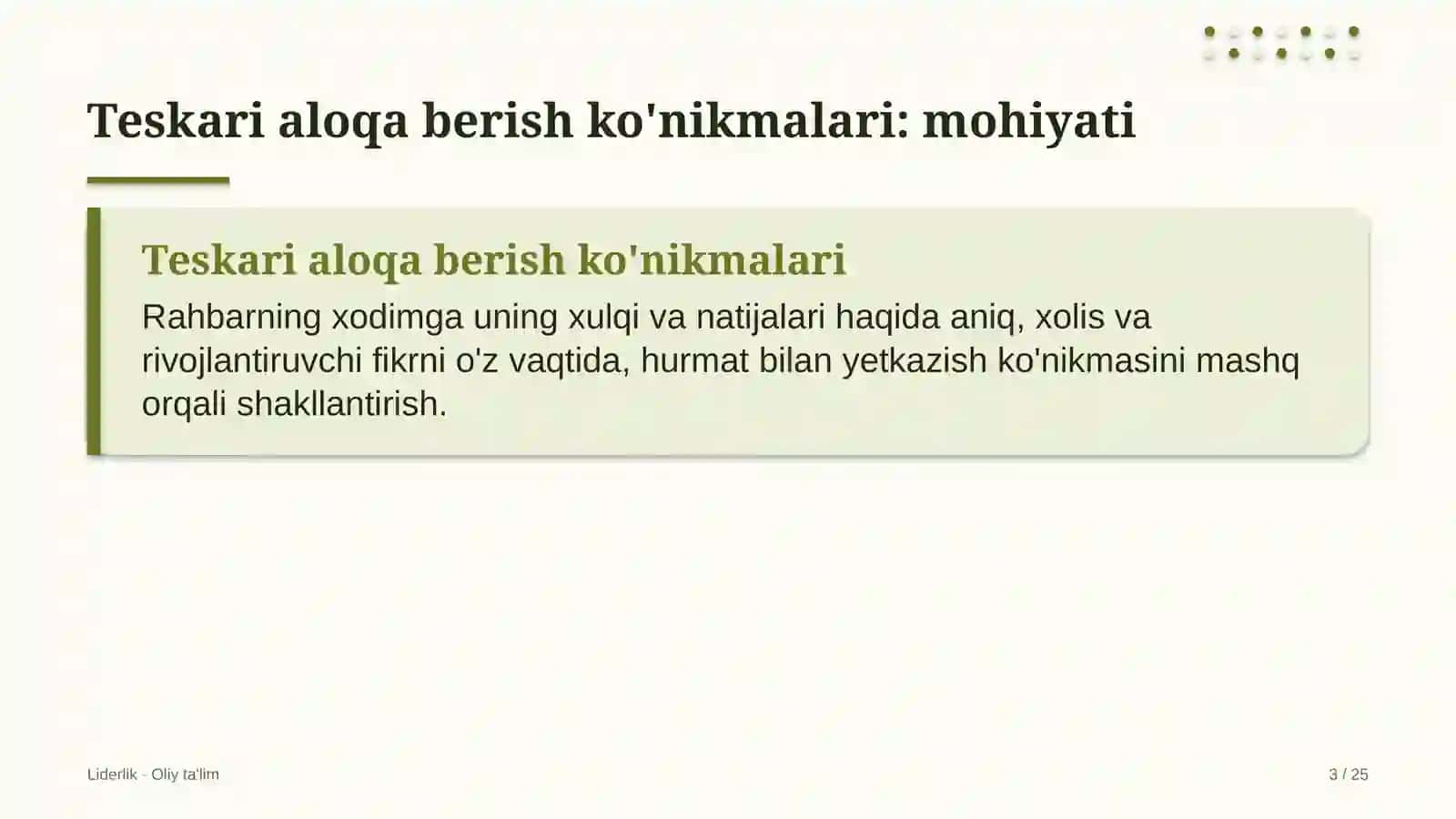 oilaviy poliklinikalarda teskari aloqa berish ko'nikmalarini rivojlantirish 2132 3