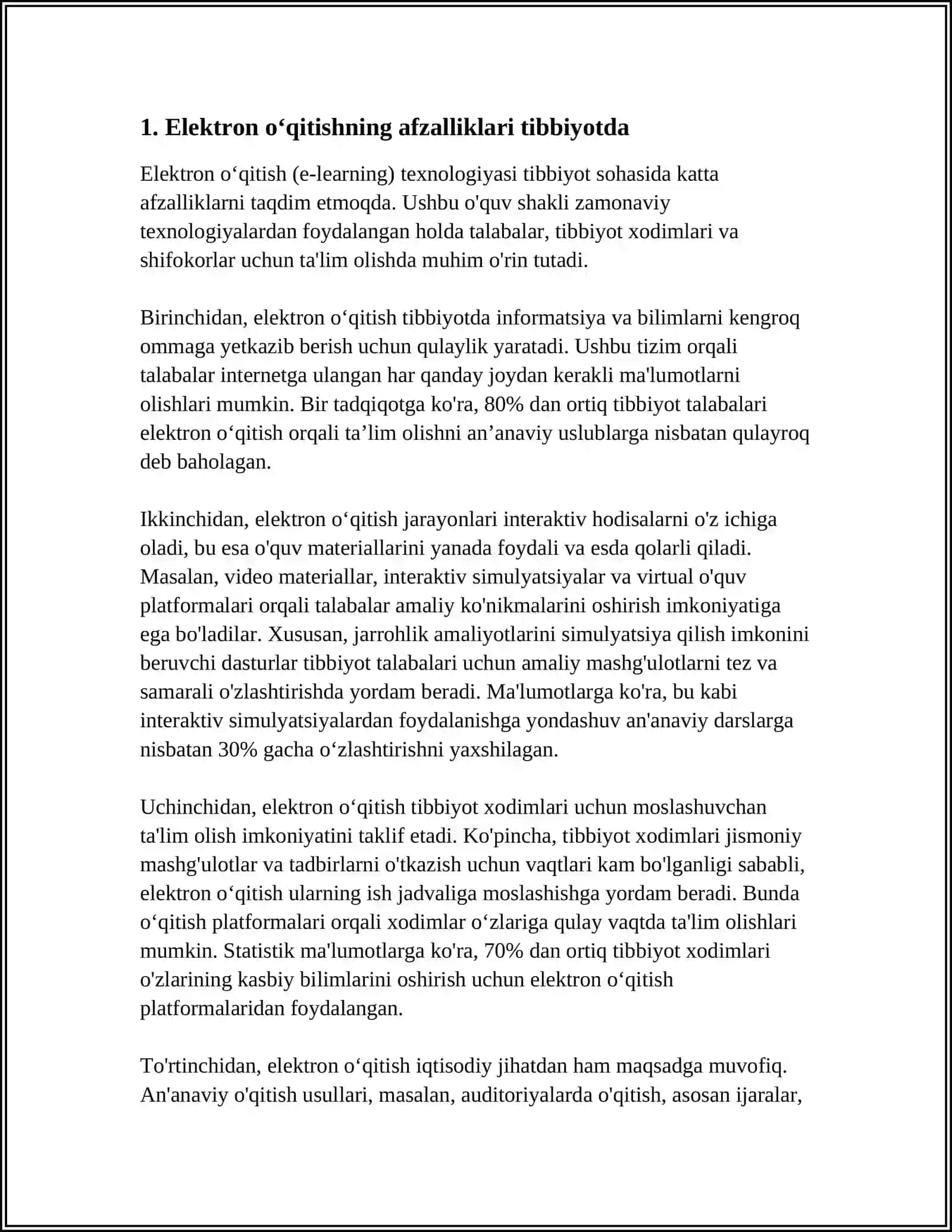 TIBBIYOTDA ELIKTIRONVA MASOFAVIY OʻQITISH 3