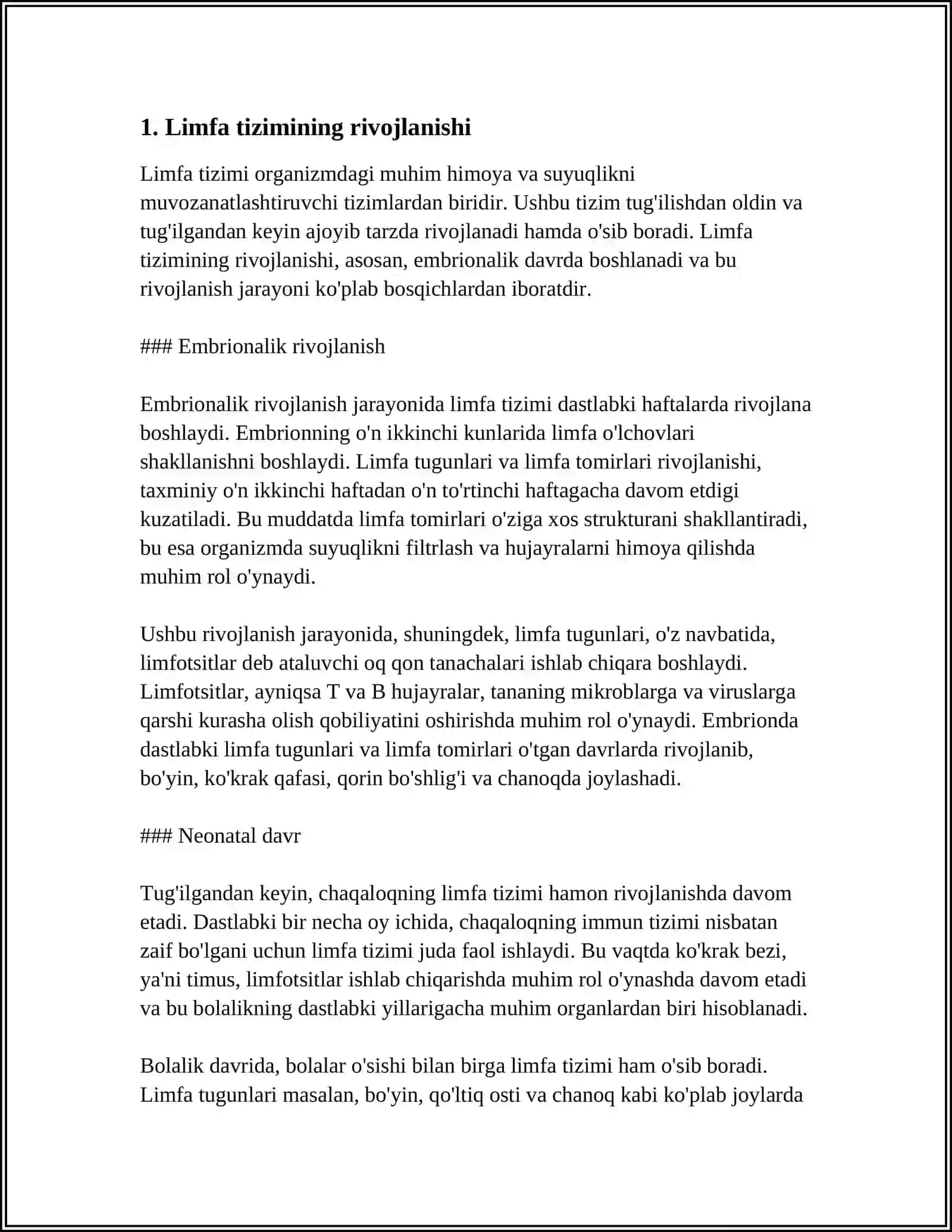 LIMFA TIZIMI FILO-ONTOGENEZI, ANOMALIYALARI 3