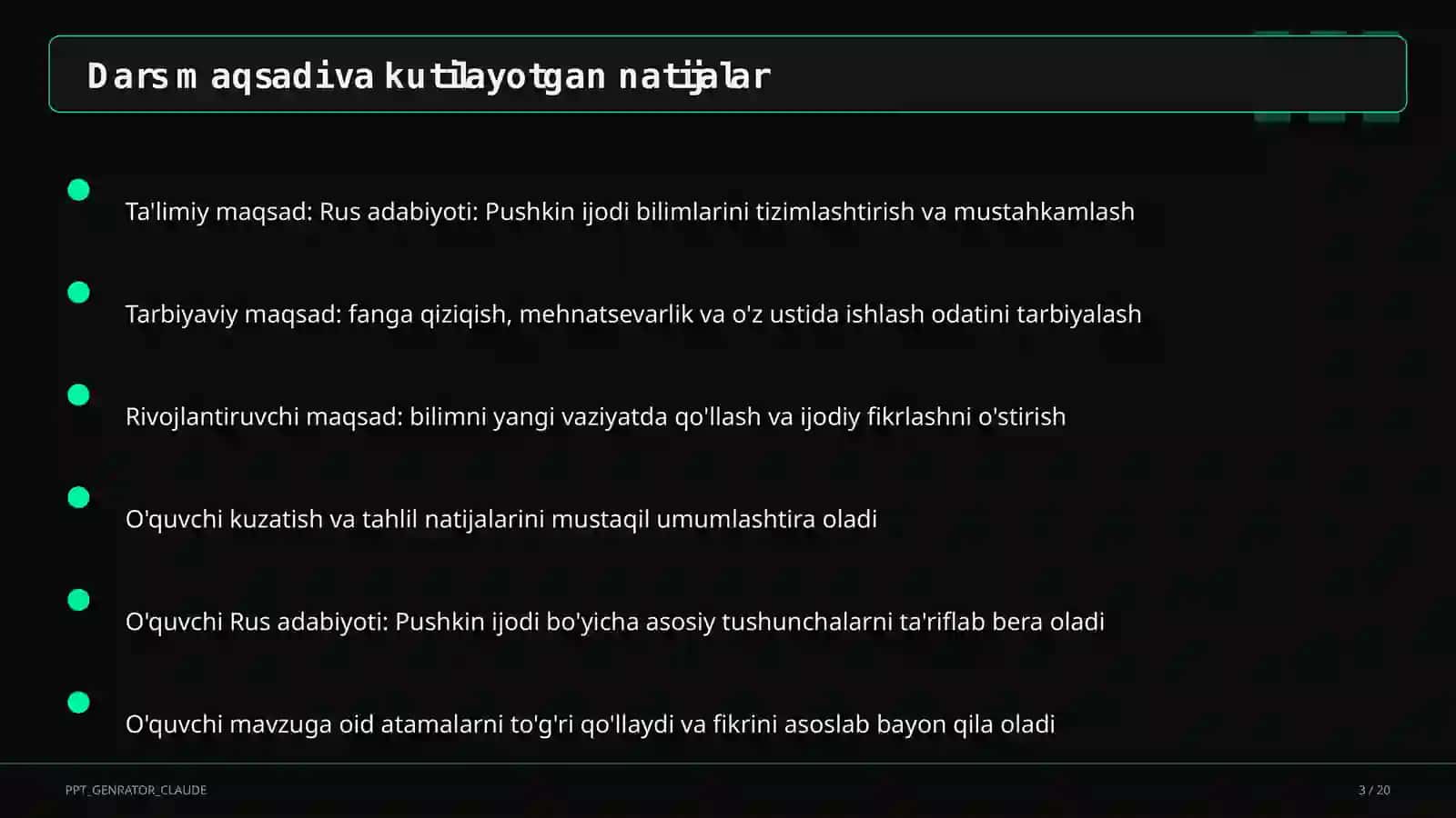Rus adabiyoti: Pushkin ijodi (9-sinf) 3