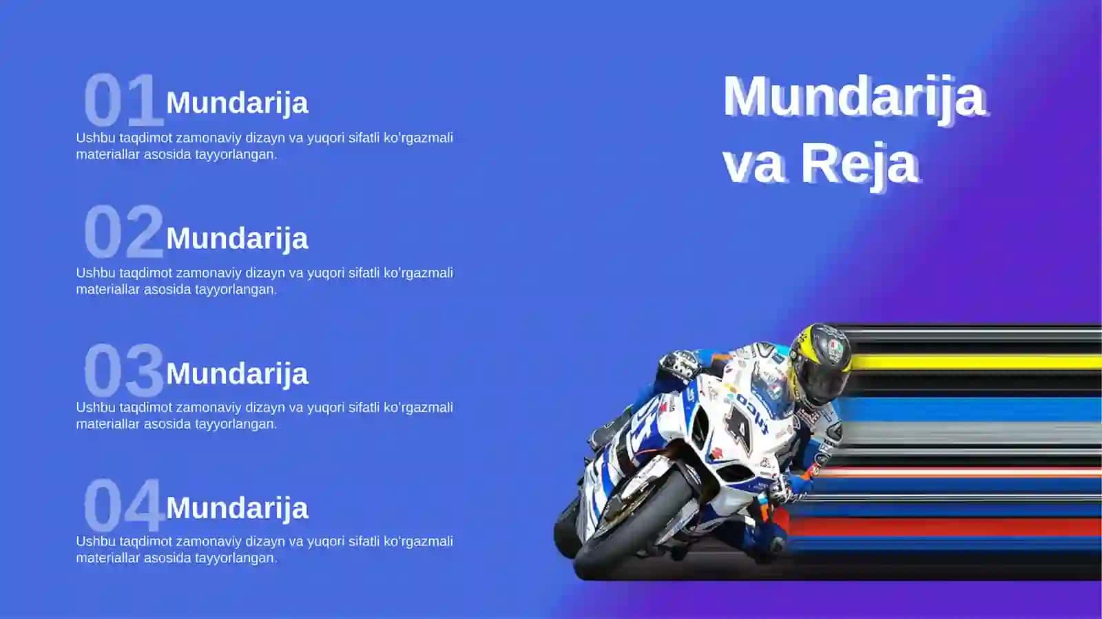 Motorcycle Racing Sports Taqdimoti (48 Slayd) 3
