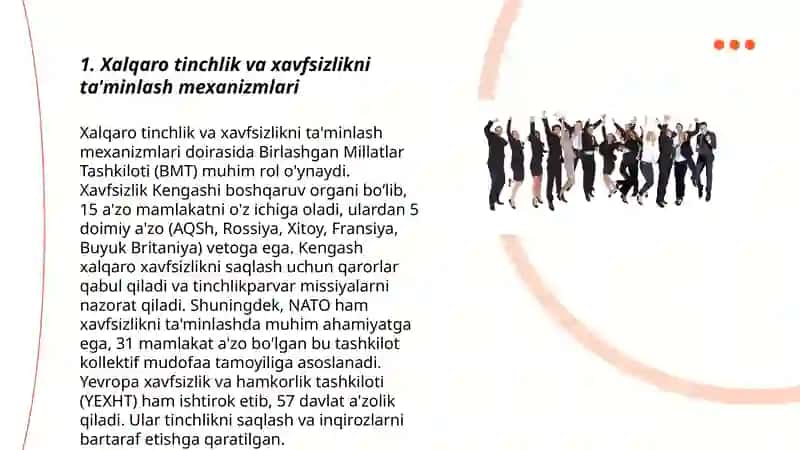 Xalqaro tinchlik va xavfsizlikni ta'minlash mexanizmlari 3
