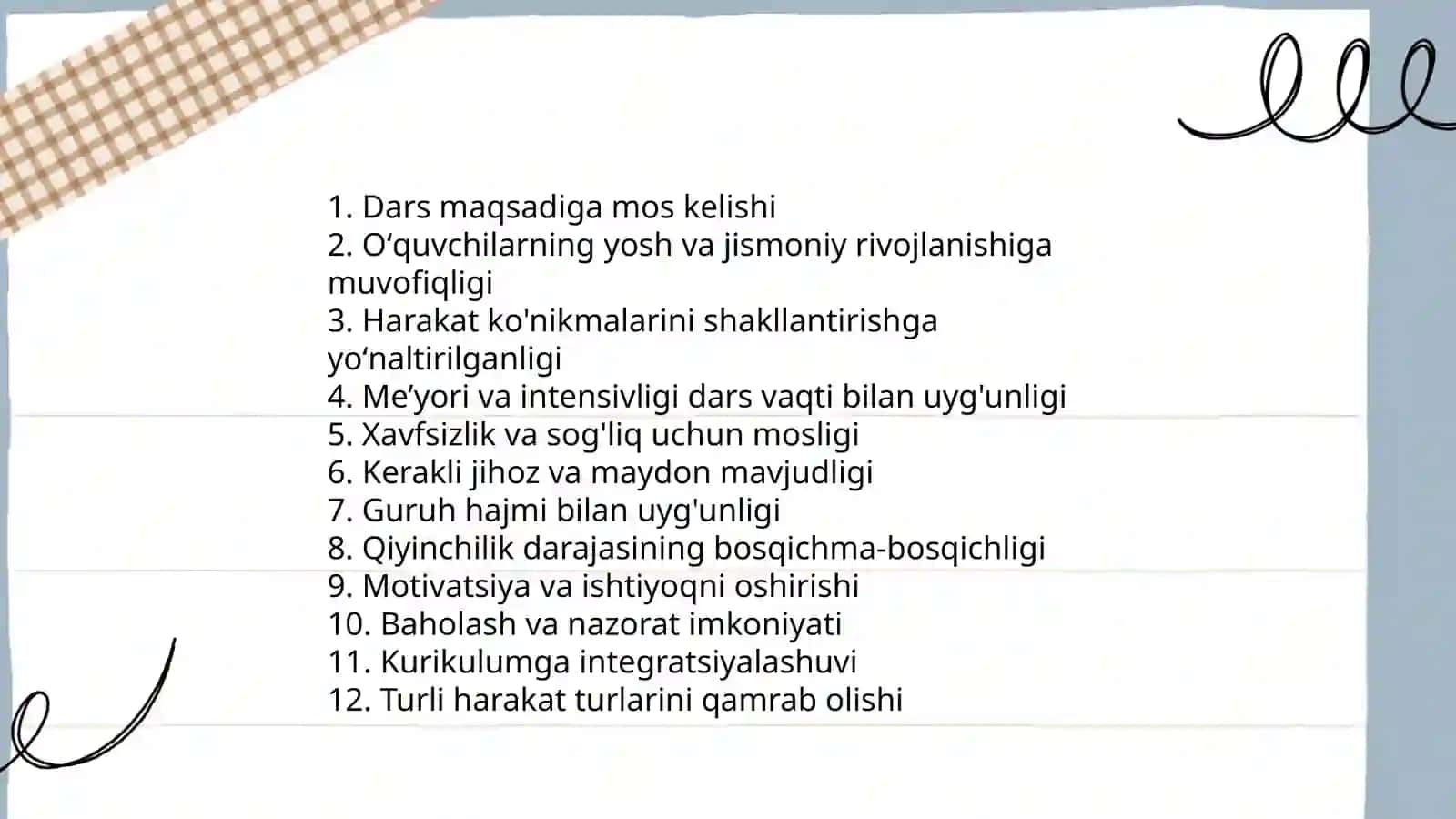 Harakatli oʻyinlarni darsni asosiy qismida mos holda tanlash va tahlil qilish 3