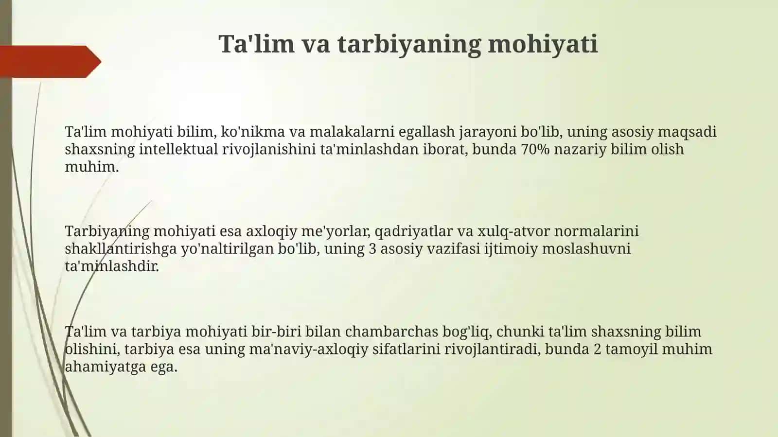 Ta'lim va tarbiya tushunchalarning mohiyati 3