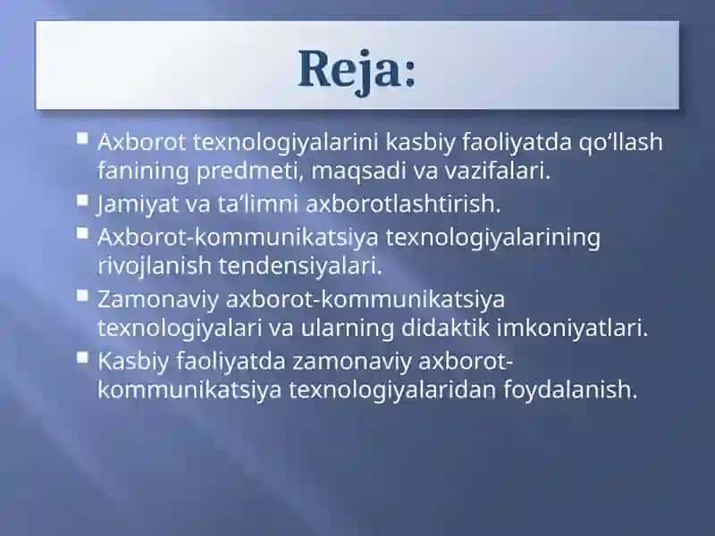 Axborot texnologiyalarining infratuzilmasi 3