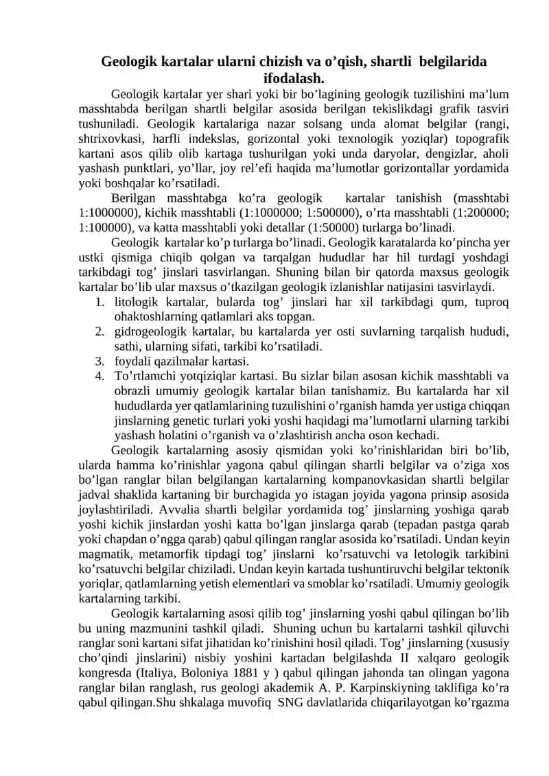 Geologik kartalarni o’qishni o’rganish 3