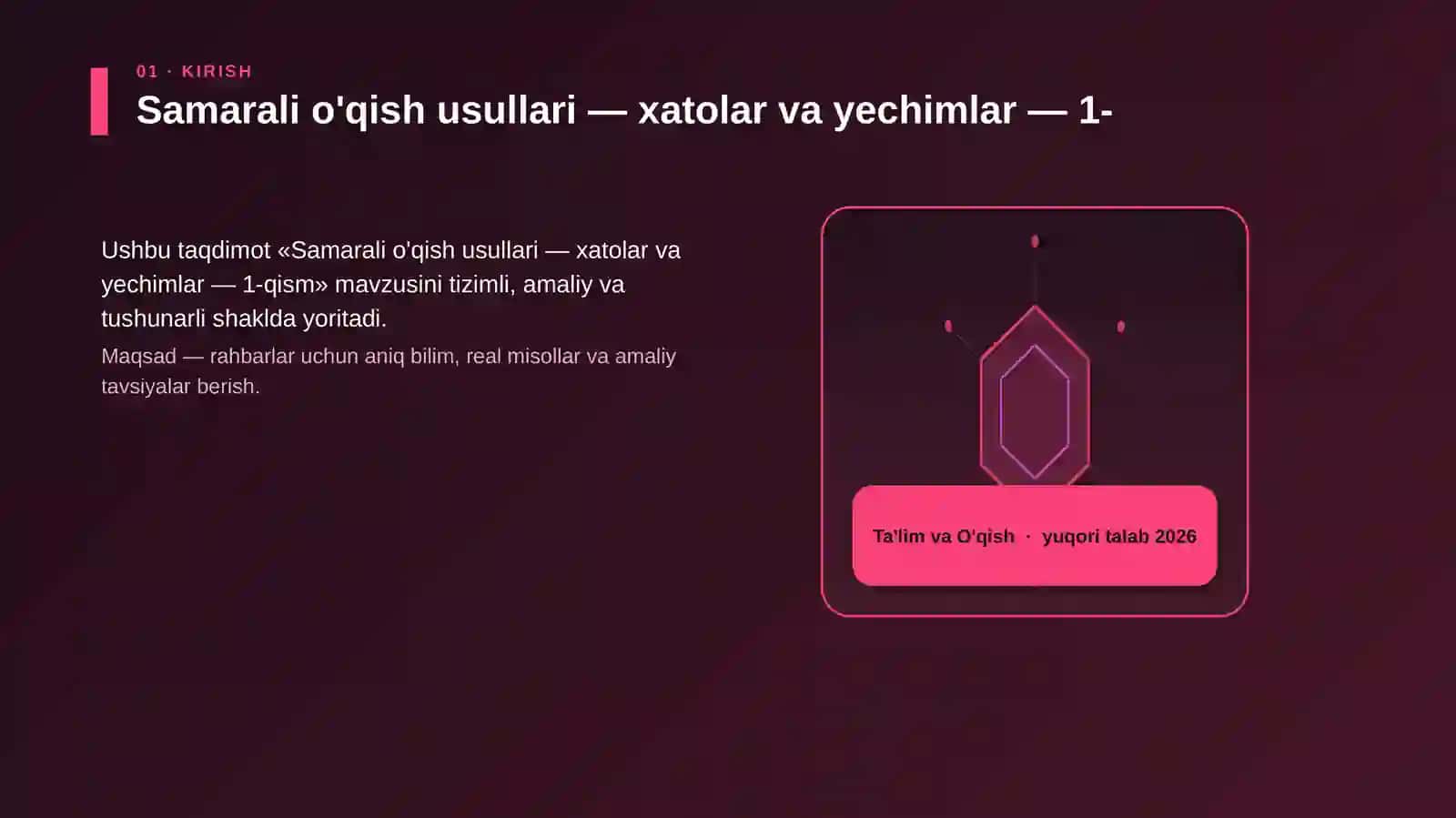 Samarali o'qish usullari — xatolar va yechimlar — 1-qism 3