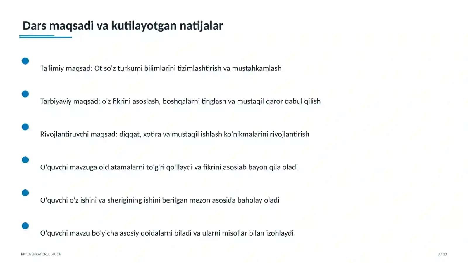 Ot so'z turkumi (3-sinf) 3