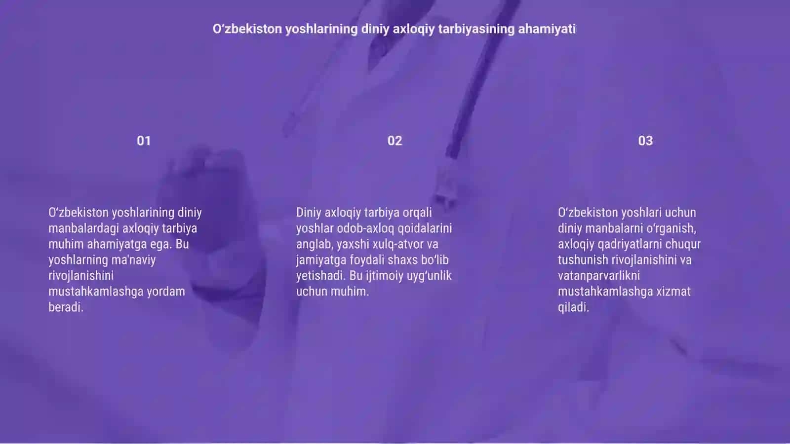 O'zbekiston Yoshlarning Diniy Manbalardagi Axloqiy Tarbiya 3
