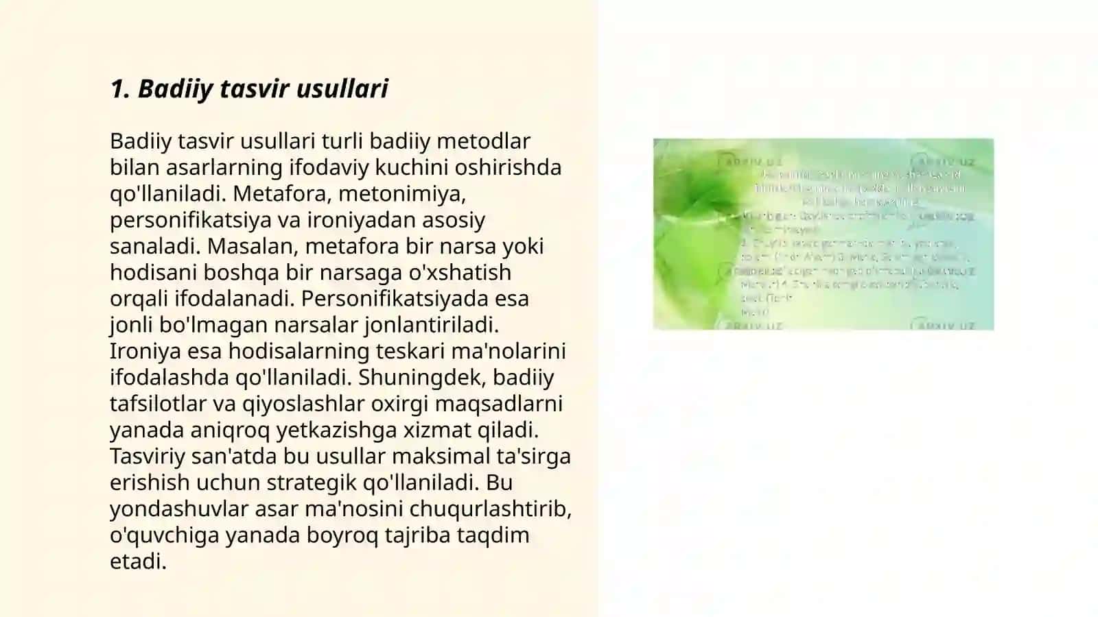 Badiiy tasvir usullari 3