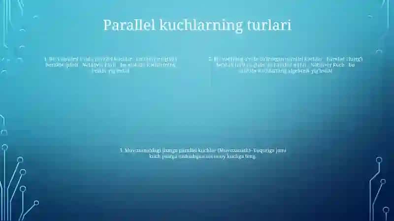 Paralel Kuchlar Tasirida Jism Muozanati 3